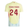 Original Fußballtrikot Spanien Pedro Porro 24 Auswärtstrikot EURO 2024 Für Herren